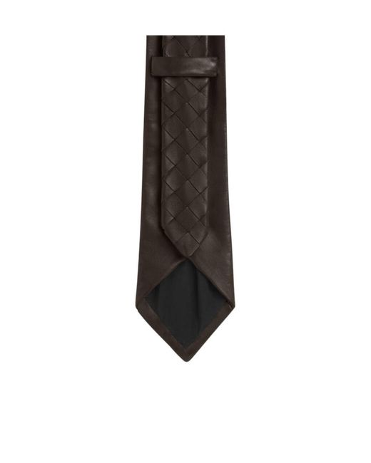Bottega Veneta Black Intrecciato Pointed-Tip Tie for men