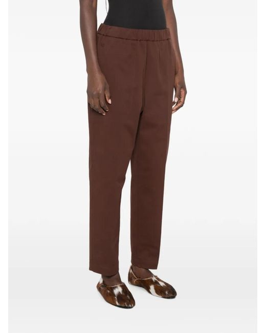 Fabiana Filippi Brown Elasticated-Waistband Tapered Trousers