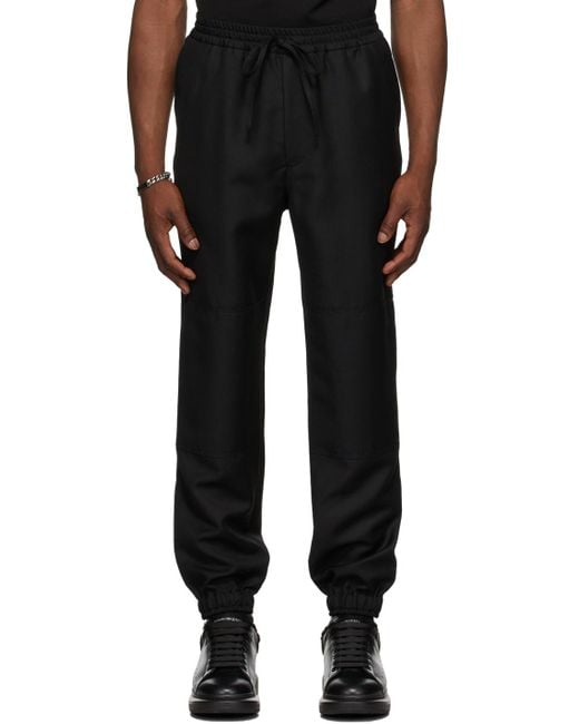 McQueen Black High-Waist Straight Leg Trousers for men