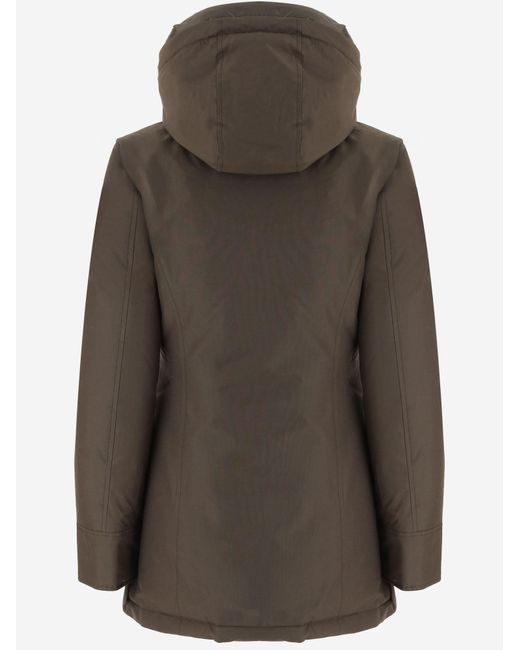Woolrich Brown Hooded Down Jacket