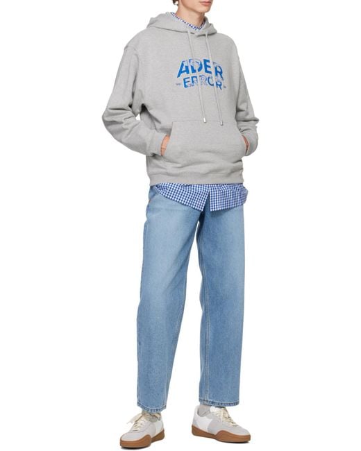 Adererror Blue Hooded Sweater for men
