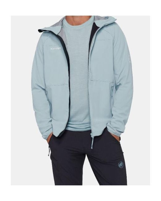 Mammut Blue Hooded Raglan-Sleeve Jacket for men