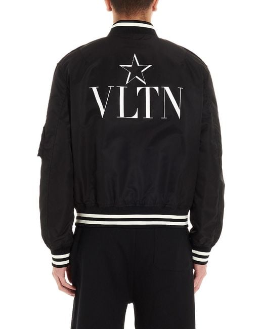 Valentino Black Vltn Star Bomber Jacket for men