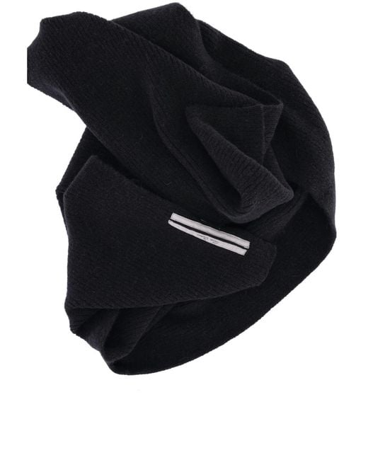 Rick Owens Blue Ribbed Scarf for men
