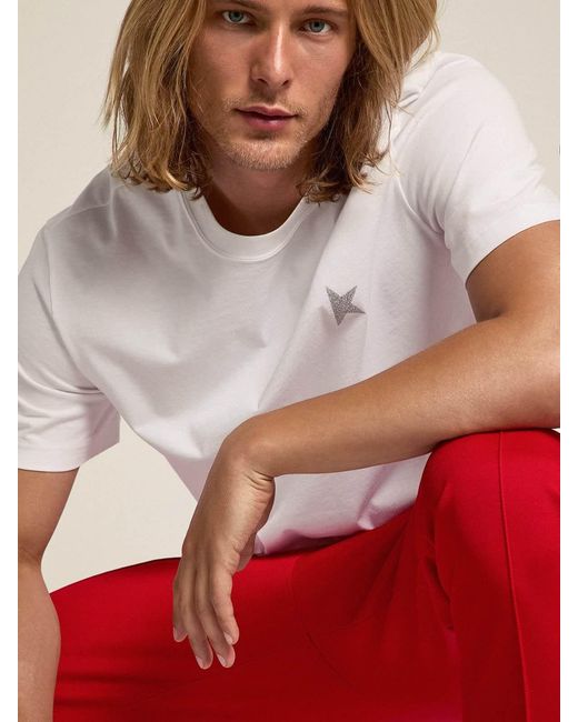 Golden Goose Deluxe Brand White Star Printed Crewneck T-Shirt for men