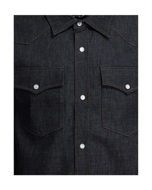 A.P.C. Blue Western Shirt for men