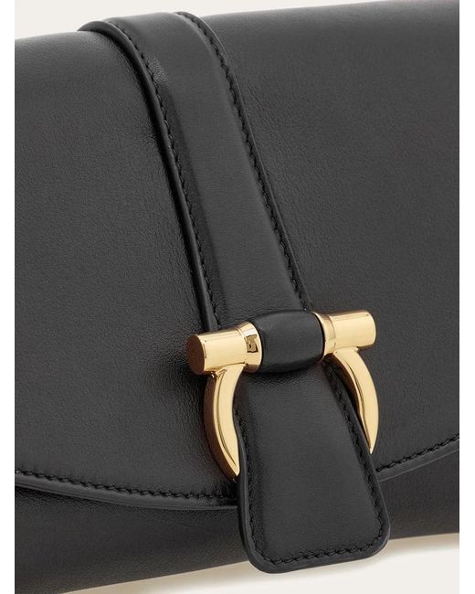Ferragamo Black Ferragamo Front Flap Crossbody Bag