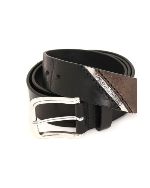 DIESEL Black Logo Detailed Buckle Belt for men