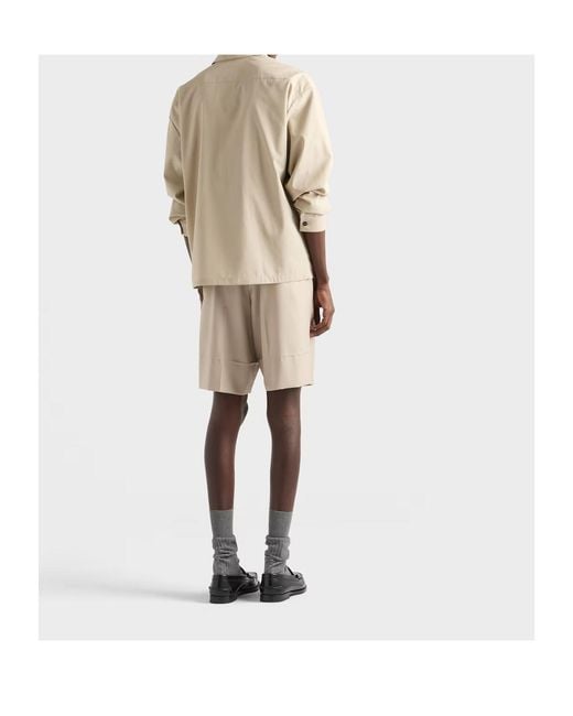 Prada Natural Zip-Up Straight Hem Overshirt for men