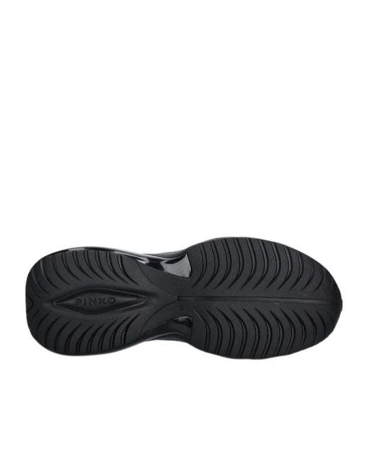 Pinko Black Logo Detailed Lace-Up Sneakers