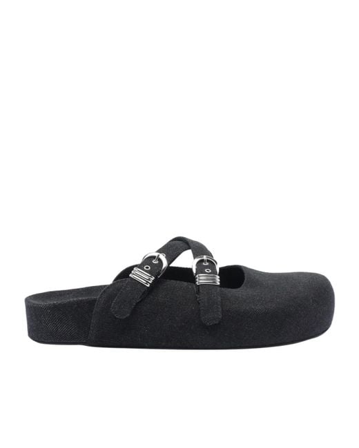 Vic Matié Black Buckle Slide Sandals