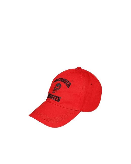 McQueen Red Logo Baseball Cap for men