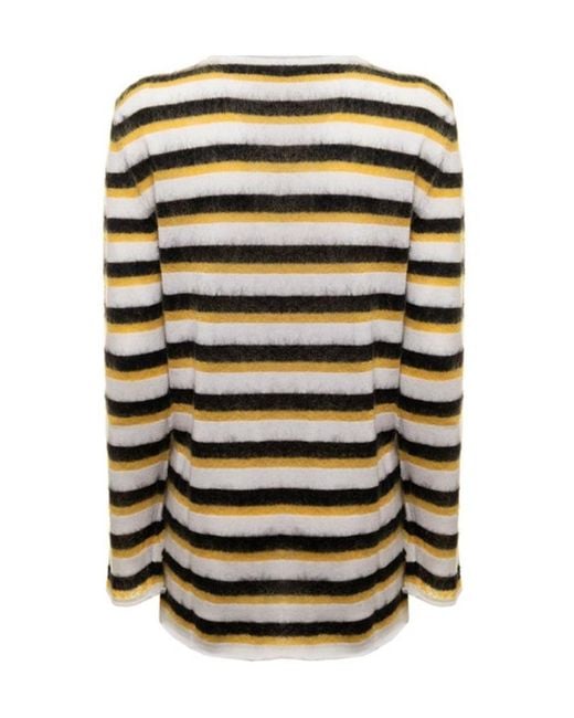 Marni Black Brushed Striped Jumper