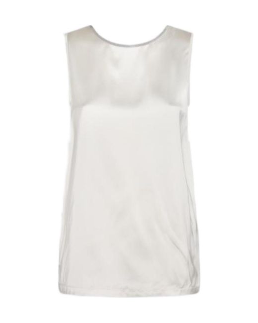 Fabiana Filippi White Sleeveless V-Neck Top