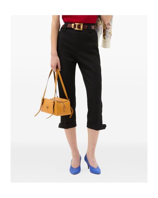 Versace Black Button Detail Trousers
