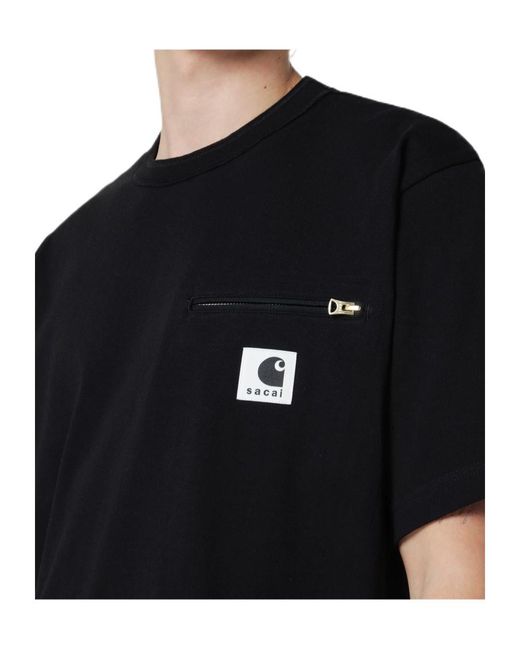Sacai Black X Carhartt Wip Jersey T-Shirt for men