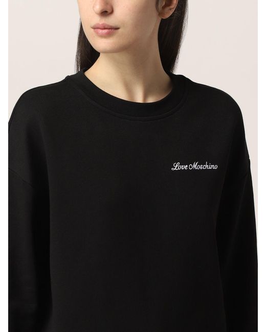 Moschino Black Round-Necked Logo Sweater