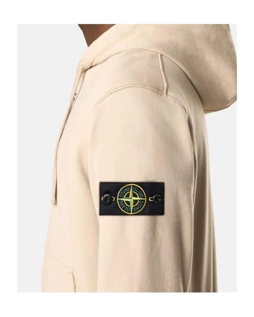 Stone Island Natural Zip-Up Hoodie for men