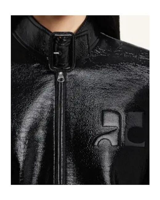 Courreges Black Courrèges Buckle-Neck Zipped City Jacket