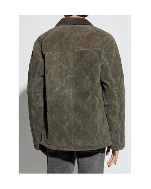 AllSaints Green Quilted Oversized Jacket for men