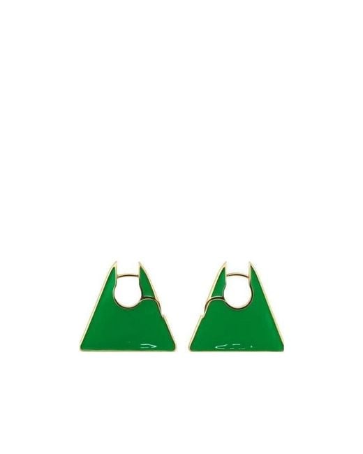Bottega Veneta Green Triangle Shaped Earrings