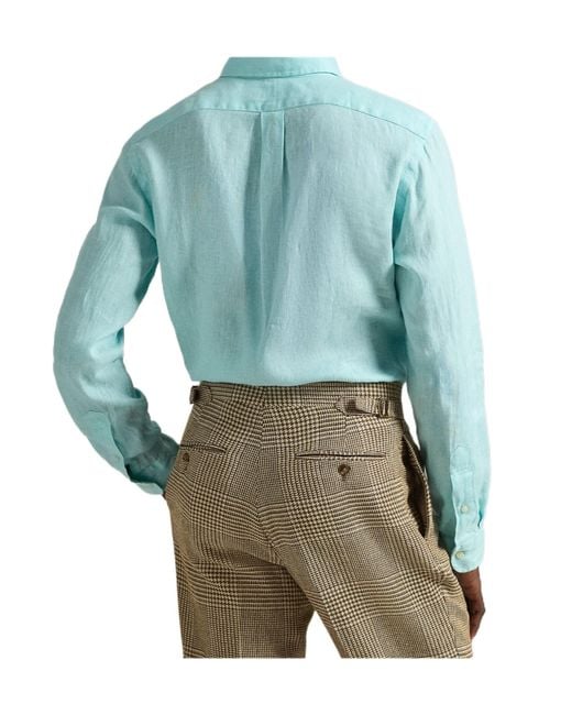 Ralph Lauren Blue Polo Lightweight Shirt for men