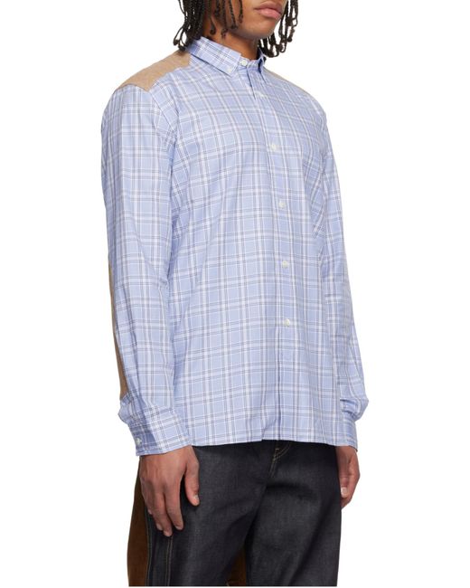 Junya Watanabe Blue Check Quilted Shirt for men