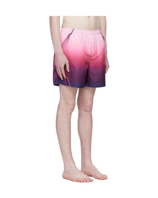 Casablanca Purple Aubergine Gradient Printed Swim Shorts for men