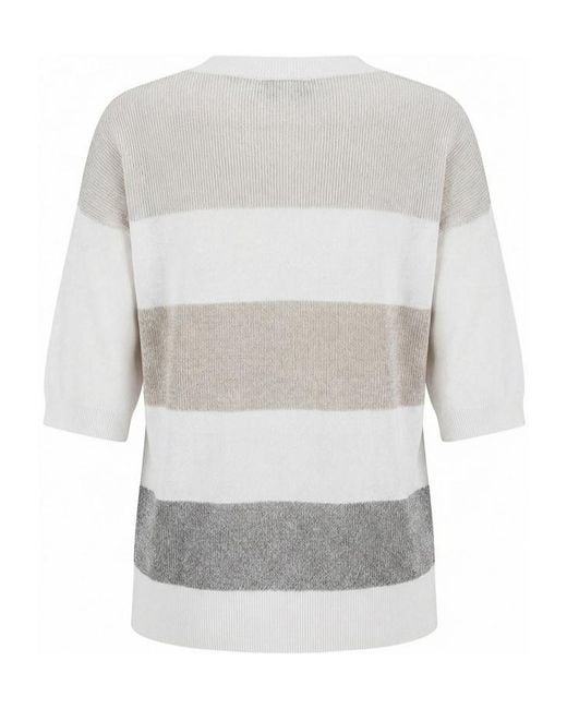 Peserico White Sequined Crepe Jumper