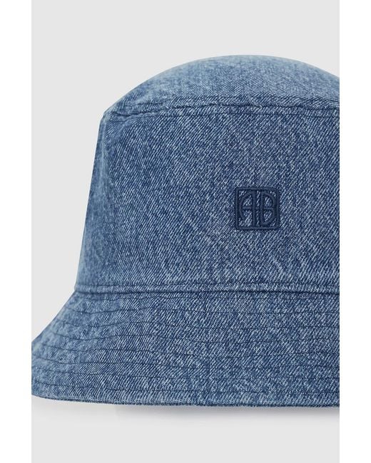 Anine Bing Blue Shadow Logo Bucket Hat