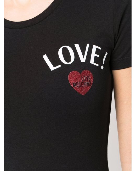 Moschino Black Logo-Print Cotton T-Shirt