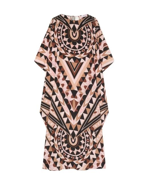 Emilio Pucci White Pucci Geometric Print Kaftan Coat