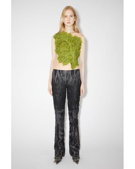 Acne Gray Faded-Effect Flared Trousers