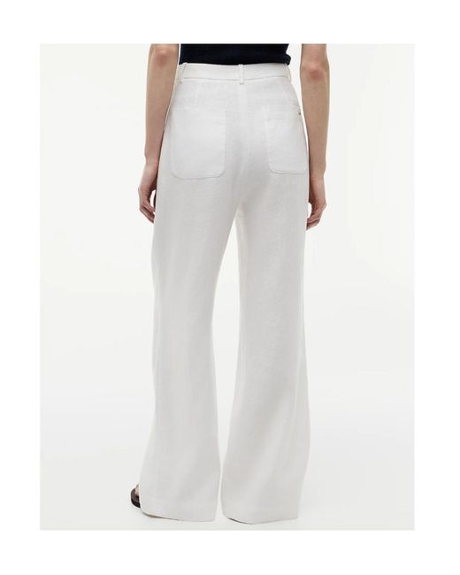 Tommy Hilfiger White Linen Blend Tailored Wide Leg Trousers