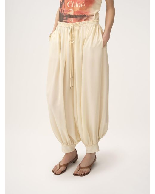 Chloé White Drawstring Trousers