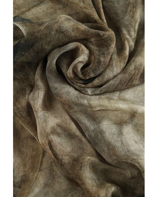 Uma Wang Multicolor Raw-Edged Silk Scarf