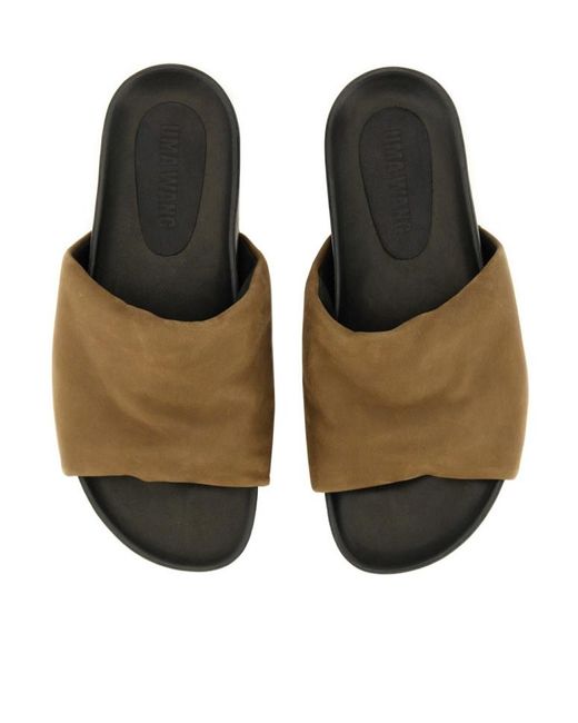 Uma Wang Brown Round Toe Slides