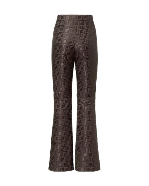 Fendi Brown Ff Jacquard High-Waist Ski Trousers