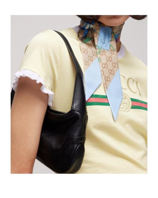 Gucci Blue Printed Silk Ribbon