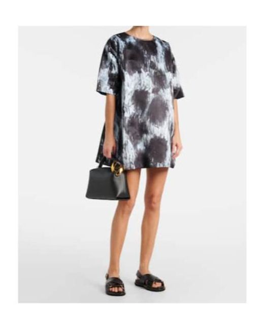 Marni Gray Leopard-Print Duchesse Satin Minidress