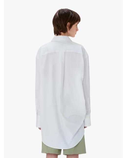 J.W. Anderson White Eyelet-Detailing Oversized Cotton Shirt