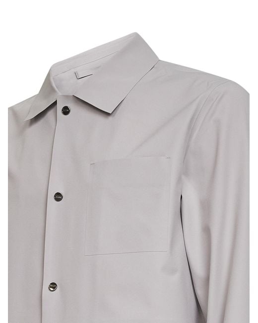 Herno Gray Long-Sleeved Buttoned Shirt for men