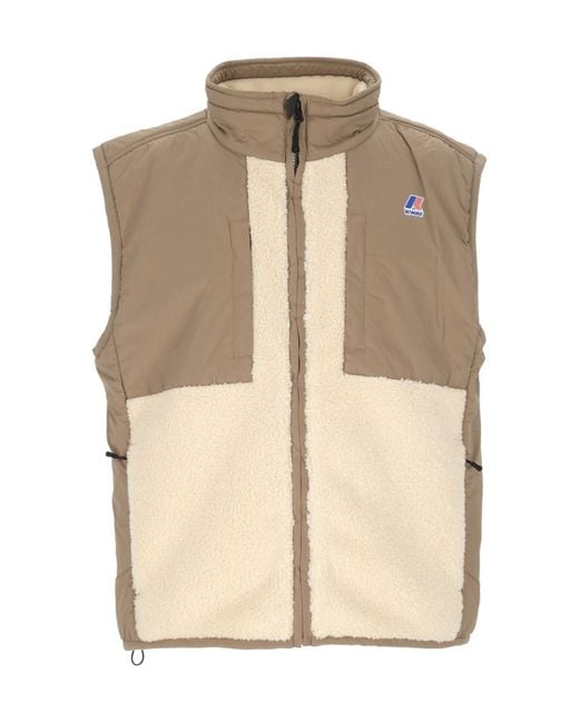 K-Way Natural Logo Printed Panelled Gilet for men