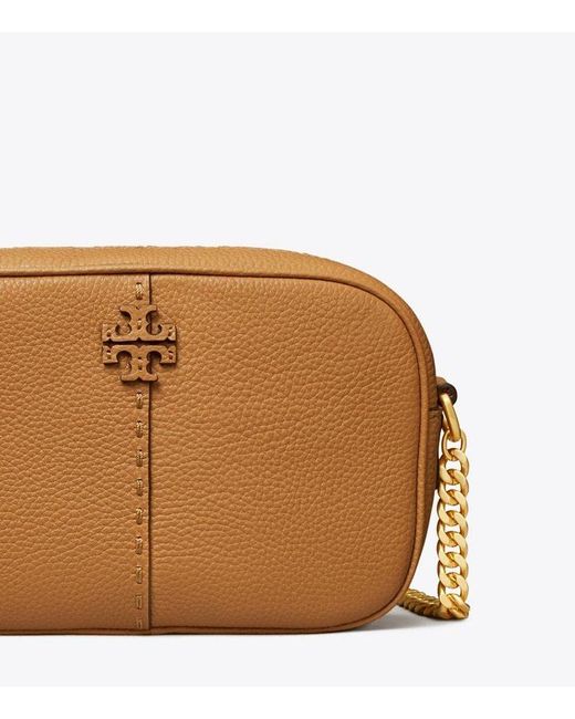 Tory Burch Brown Mcgraw Logo Patch Camera Bag