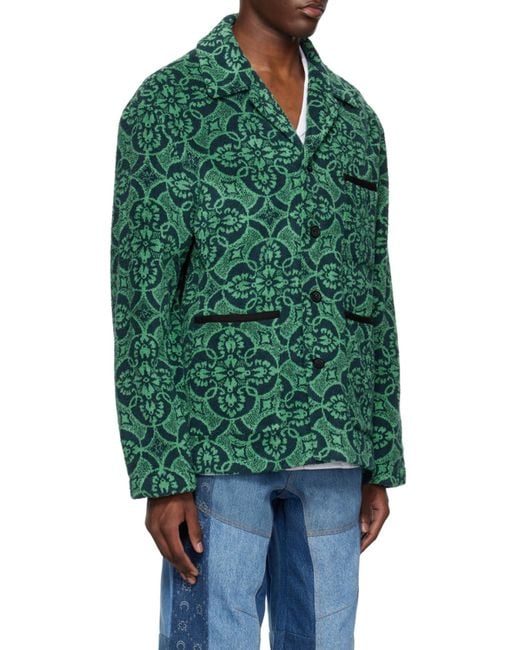 MARINE SERRE Green Long-Sleeved Casual Jacket for men