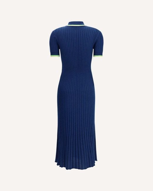 Gabriela Hearst Blue Eyot Ribbed Knitted Dress