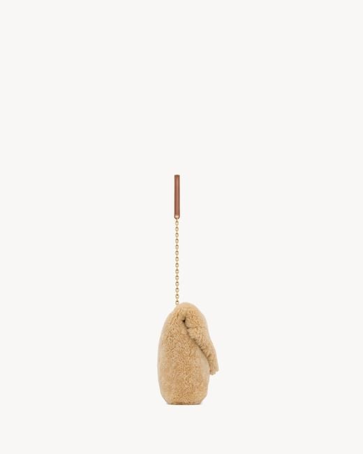 Saint Laurent Natural Cassandre Large Pouch On Chain