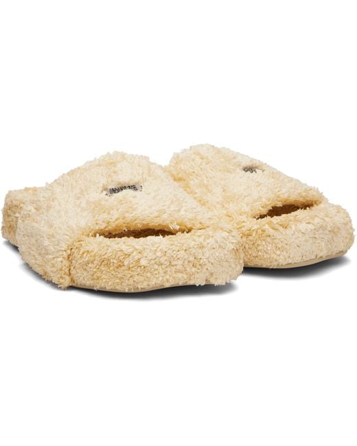 MM6 by Maison Margiela White Textured Flat Sandals