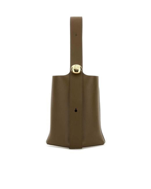 Loewe Green Medium Pebble Bucket