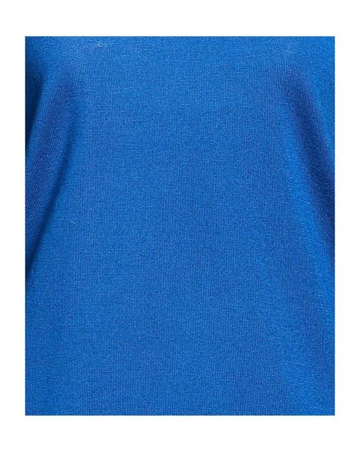 Max Mara Blue Solidcolor Wool Turtleneck Sweater